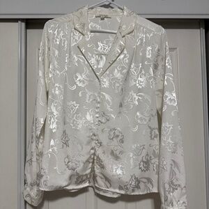 12th Tribe White Floral Blouse